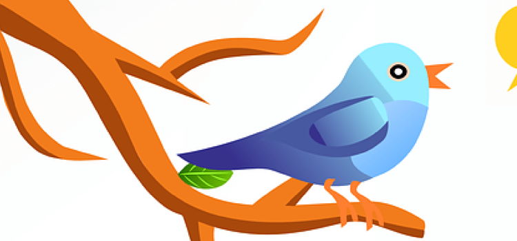 cartoon vogel op tak