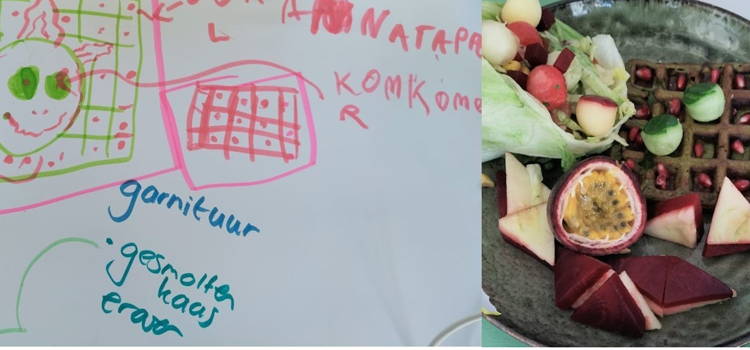 Tekening van eten gemaakt door kinderen